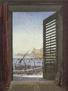 Carl Gustav Carus Balcony overlooking the Bay of Naples Sweden oil painting reproduction
